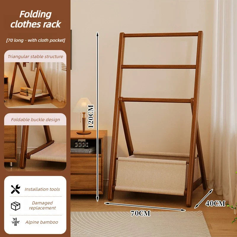 Bambus-kleshenger til soverommet – vertikal oppbevaring