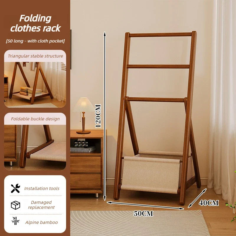 Bambus-kleshenger til soverommet – vertikal oppbevaring